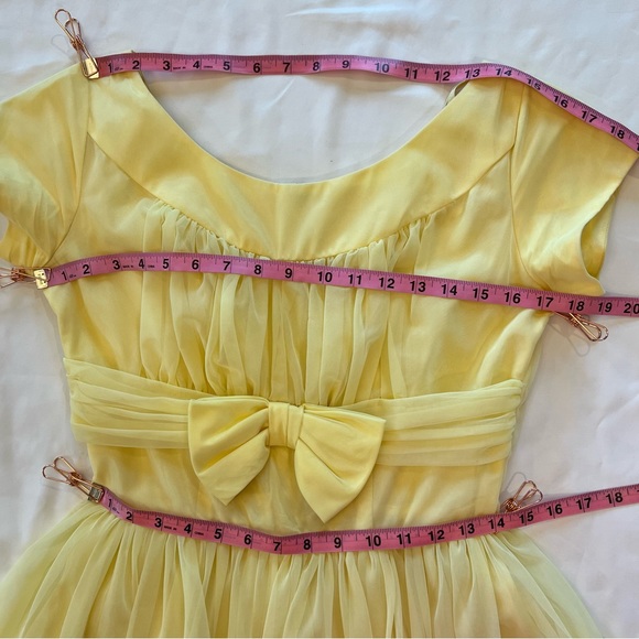 Vintage Pale Yellow Fit & Flare Spring Cocktail Union Made Dress Size 6 EUC - Picture 13 of 14